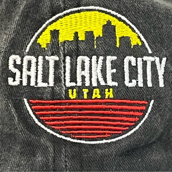 Salt Lake City Embroidered Cotton Dark Grey Adjustable Cap - Picture 14 of 15